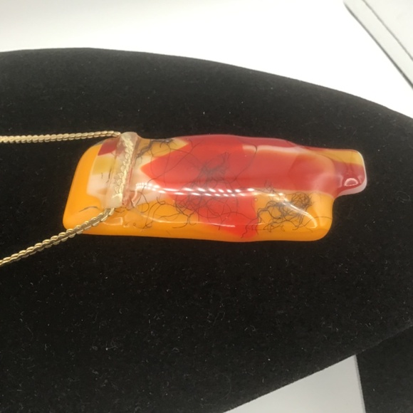 Boho, 70s, Retro style Necklace with unique way to hang the chain - Picture 5 of 6